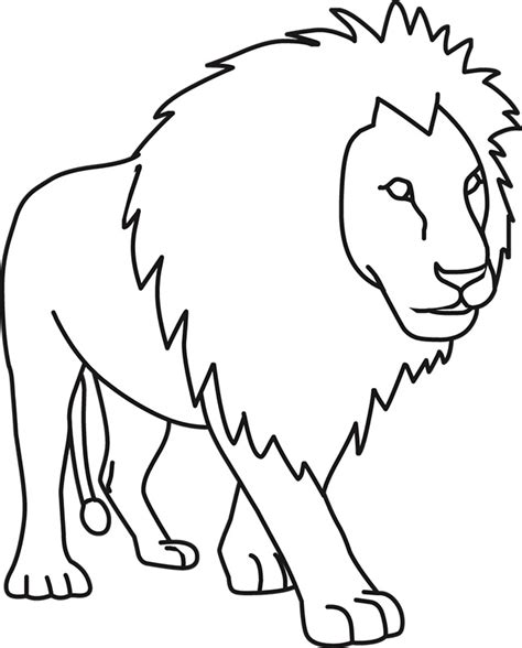 Animals Black And White Outline Clipart African Lion Clipart 01a