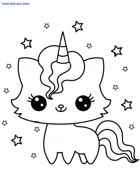 Dibujo De Gato Unicornio Para Colorear Wonder Dibujos De Gatos Dibujos Fáciles