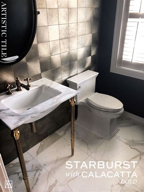 Artistic Tile Starburst Antique Silver With Calacatta Gold Stunning