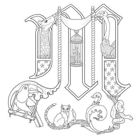 Calligraphy Illuminated Alphabet Pages Coloring Pages