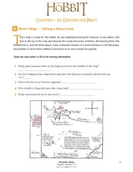 .book—test or essay—during the first week of class. The Hobbit (J. R. R. Tolkien) - Chapter 1 - WORKSHEETS ...