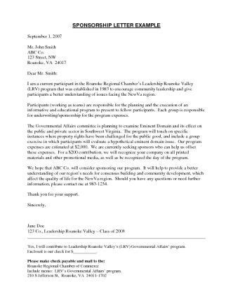 Sponsorship letter template and samples. Sponsorship Proposal Letter - sponsorship proposal letter ...