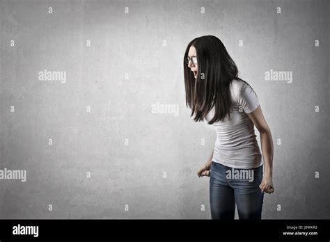 Stressed Woman Screaming Inside Stock Photo Alamy