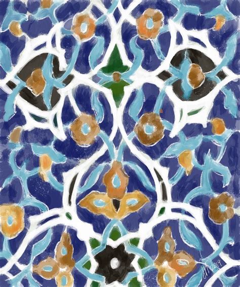 A Blue Persian Mosaic Tile Digital Art By Lois Ivancin Tavaf Fine Art