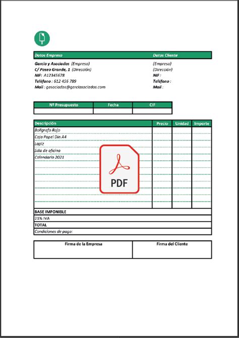 Plantillas Presupuesto Proyecto Excel Word PDF GRATIS