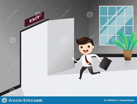 Running Man And Exit Door Sign Vector Icon Safety Symbol Escape Help