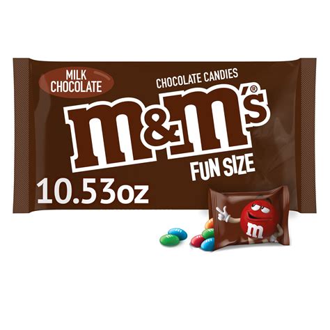 Mandms Fun Size Milk Chocolate Candy 1053 Oz