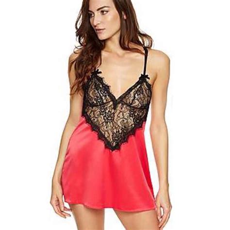 Buy Womens Sexy Lace Short Nightgowns Chiffon Spaghetti Straps Sleepwears Pajamas Pyjamas For