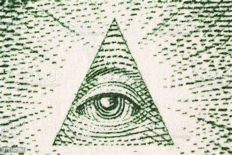 Extreme Macro One Dollar Bill Pyramid Eye Stock Photo Download Image