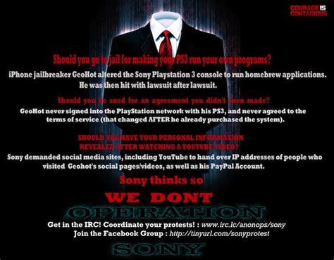 Anonymous Attacks Sony To Protest Ps3 Hacker Lawsuit Ars Technica