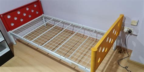 Single Size Metal Bed Frame With Plastic Headers Furniture And Home