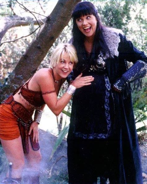 Renee Oconnor And Lucy Lawless On The Set Of Xena Xena Warrior Warrior Princess Xena