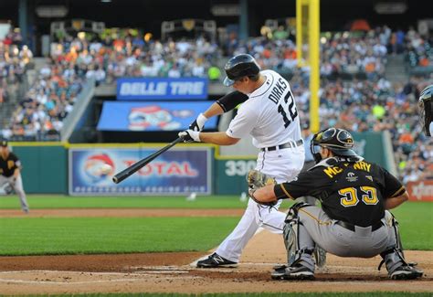 Andy Dirks Takes A Swing At A Recent Game Detroit Sports Detroit Tigers Baseball Detroit Tigers