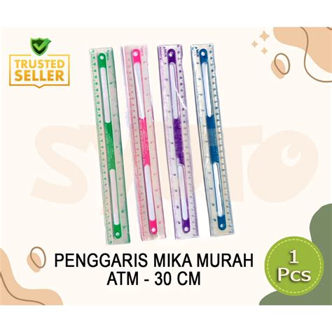 Jual Penggaris Garisan Ruler Plastik Bening Murah Atm 30cm