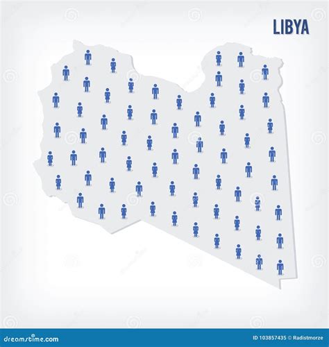 Libya People Icon Map Stylized Vector Silhouette Of Libya Population