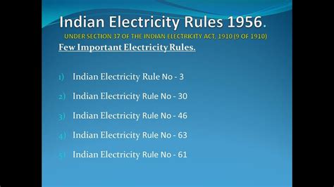 Indian Electricity Rules 1956 Ier1956தமிழ் Youtube