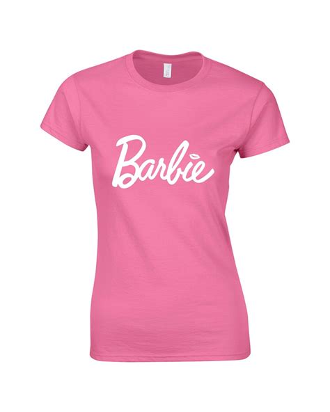 Womens Ladies T Shirt Fashion Barbie Tee Logo S 2xl Pink Cotton Ebay