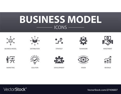 Business Model Simple Concept Icons Set Contains Vector Image