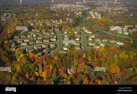 Loudoun County Virginia Usa Aerial Of Suburban Housing Development