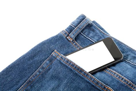 Smart Phone In Your Pocket Blue Jeans Stock Image Image Of Internet