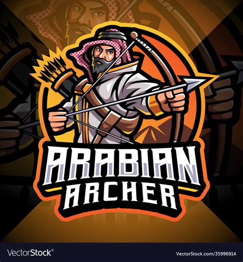 Arabian Archer Esport Mascot Logo Design Vector Image