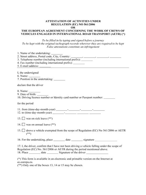 Attestation Of Activities Fill Out And Sign Printable Pdf Template