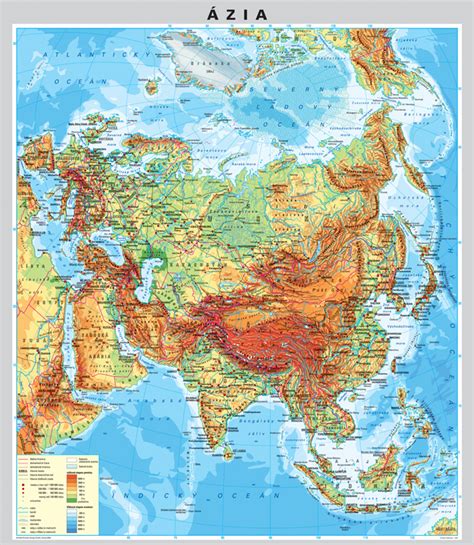 Nástenné Mapy Ázia Duo Politickáfyzická 100x130cm Lamino Lišty
