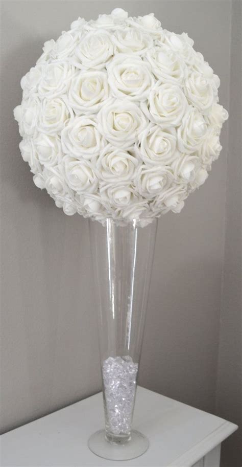 These beautiful little pomander kissing balls are sweet as can be. WHITE Flower Ball. Kissing Ball. Pomander. Wedding | Etsy ...
