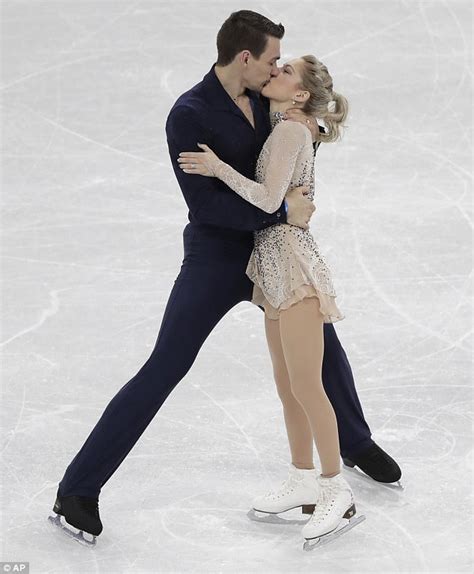 Team Usa Olympic Figure Skaters Share A Passionate Kiss Daily Mail Online
