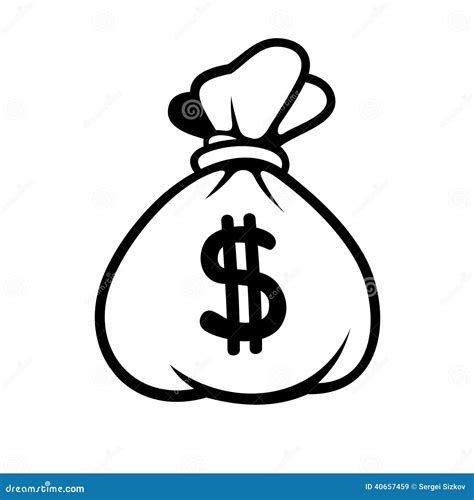 Ícone Do Dinheiro Do Dólar Com Saco Vetor Ilustração Do Vetor