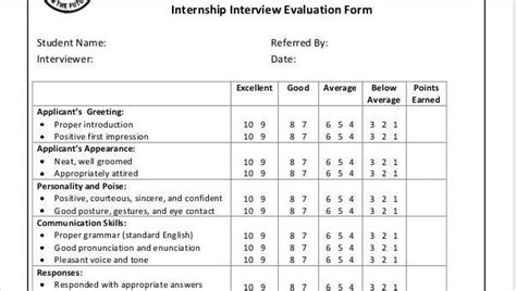Free 31 Interview Evaluation Forms In Pdf Ms Word Excel