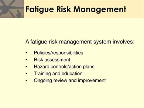 Fatigue Management Risk Assessment Template