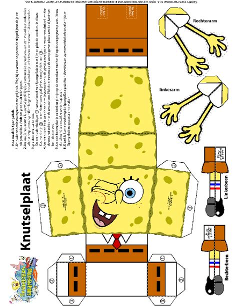 Kids N Crafts Paper Models Spongebob