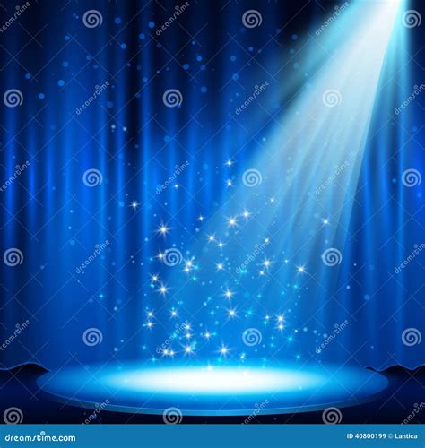 Blue Stage With Spotlight Stock Vector Illustration Of Glitter 40800199
