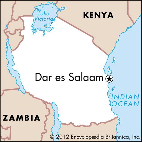 dar es salaam on africa map map of world