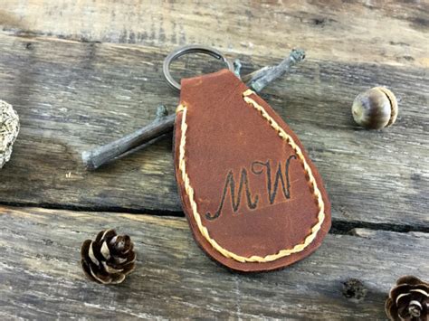 Custom Name Keyring Personalized Leather Keychain Personalized