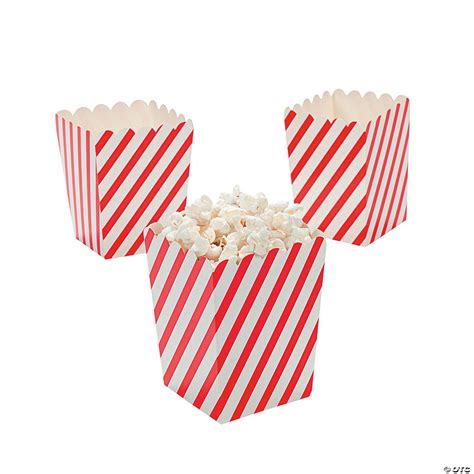 Mini Red And White Striped Popcorn Boxes