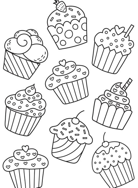 Cupcakes Para Colorir Doodle Drawings Cute Coloring Pages Doodle Art