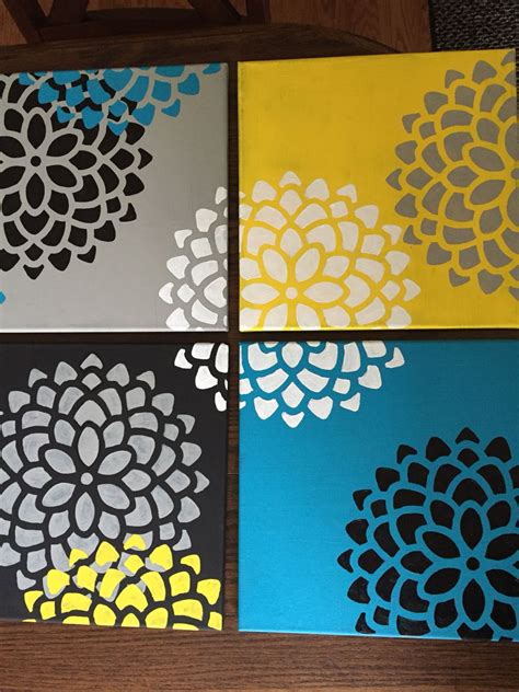 Easy Canvas Paintings Stencil From Michaels And Hand Painted Petals