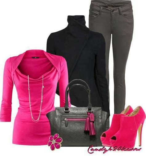 Black Gray And Pink Fashion Love Fashion Fashion Clothes Women