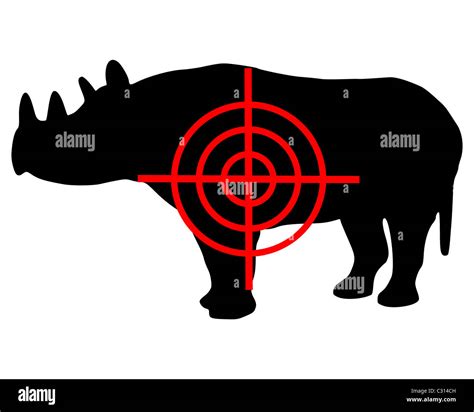 Black Rhinoceros Crosshair Stock Photo Alamy