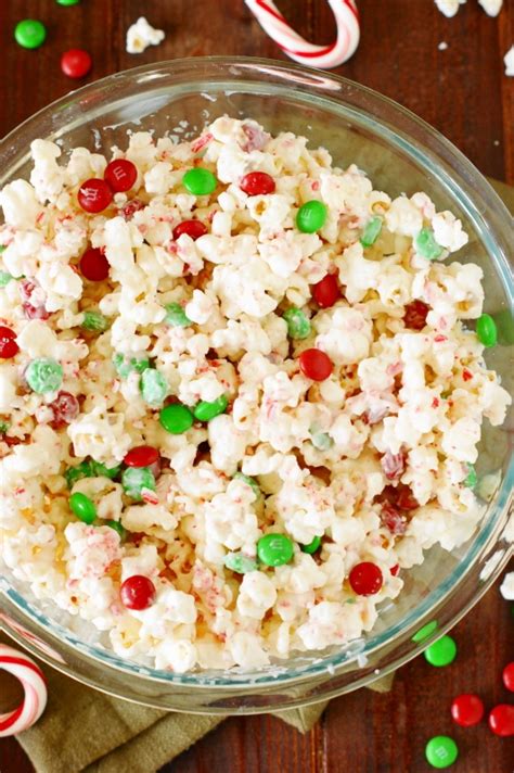 You simply melt white chocolate in the microwave and add a can of pringles and peanuts. Christmas White Chocolate-Peppermint Popcorn | The Kitchen ...