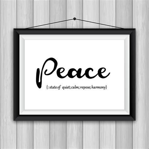 Definition Peace Printable Poster 8x10 Etsy