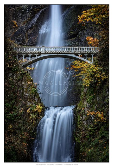 Multnomah Falls Bridge Color Waterfall Photography Pacific Etsy