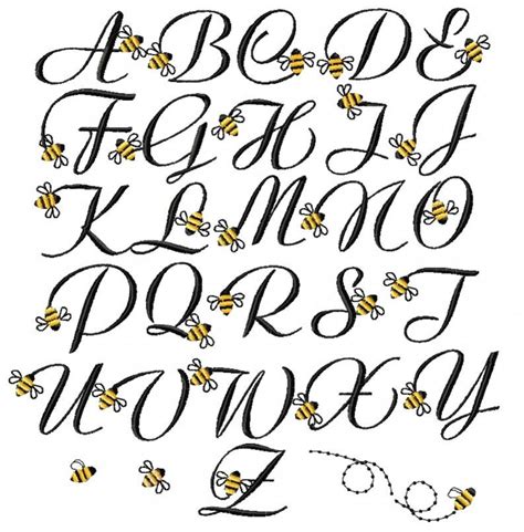 Bumble Bee Font Machine Embroidery Designs Etsy Australia