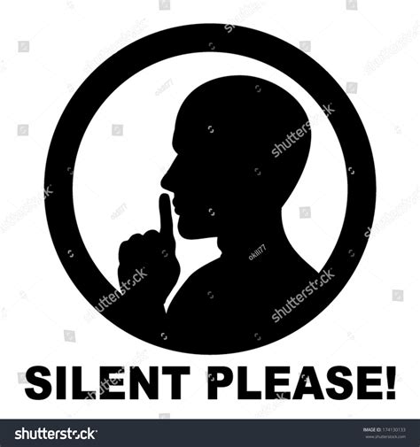 Silent Please Be Quiet Sign Vector Stock Vector 174130133 Shutterstock