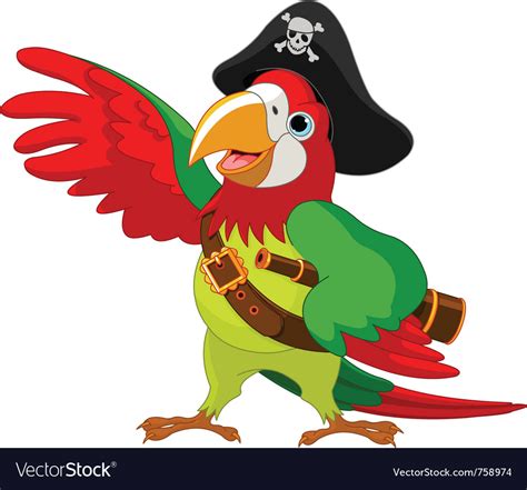 Talking Pirate Parrot Royalty Free Vector Image
