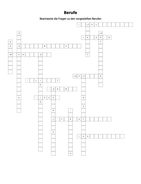 Beispielsweise können hier übungsblätter, zum einmaleinsrechnen, für die klassen 3 und 4 ausgedruckt werden. Kreuzworträtsel "Berufe" als PDF (Arbeitsblatt ...