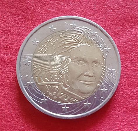 Moneda Conmemorativa De 2 Euros Simone Veil 2018 Etsy España