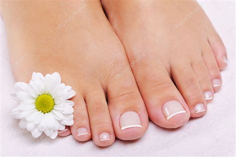 French Pedicure On A Female Feet Stock Photo Valuavitaly
